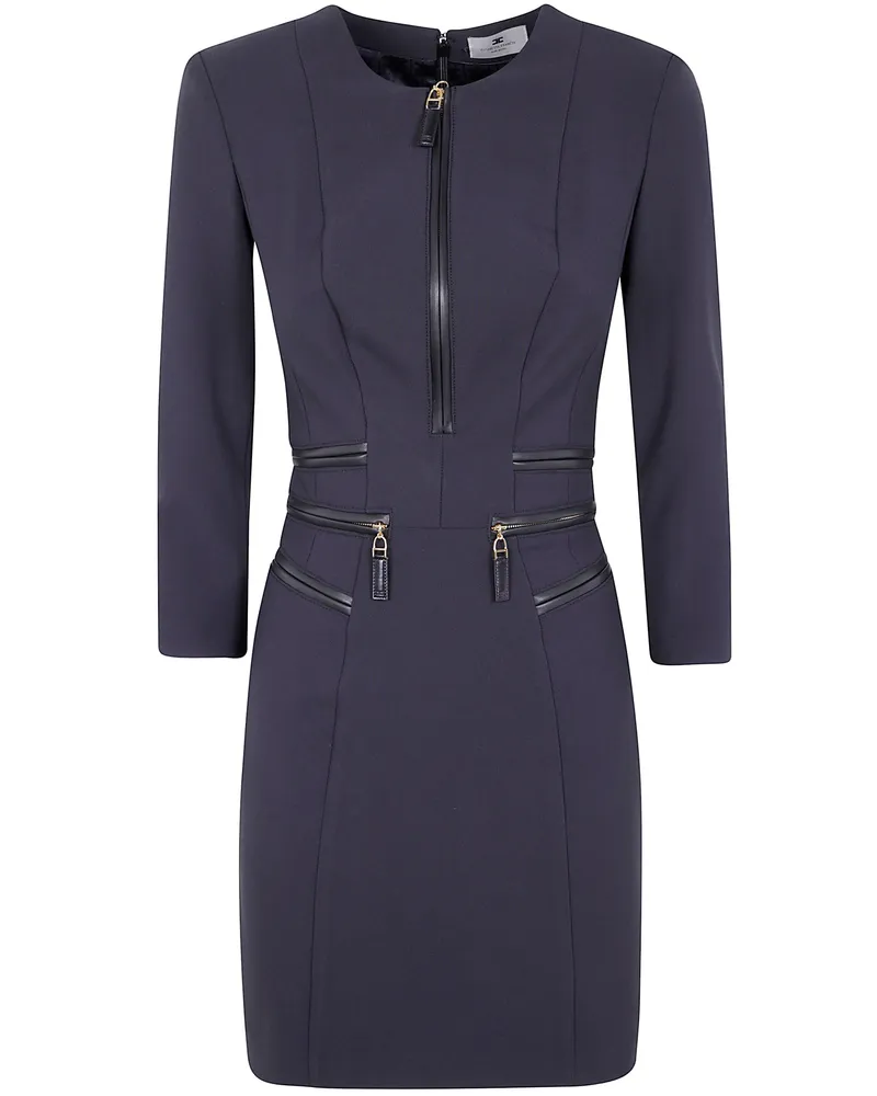 Elisabetta Franchi Double Crepe Stretch Dress Black