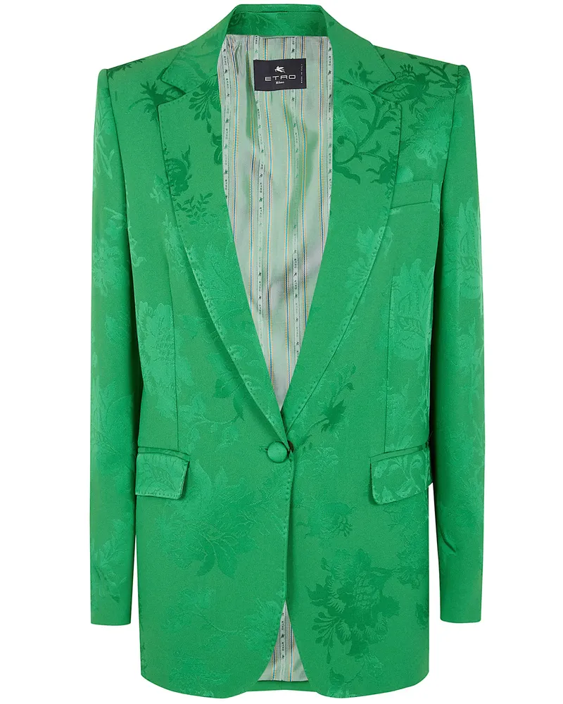 Etro Double Breasted Jacket Green