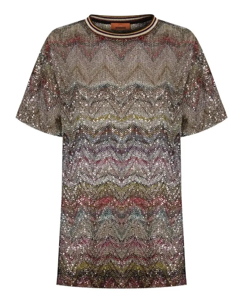 Missoni Caperdoni Short Sleeve T-Shirt With Sequin Multi