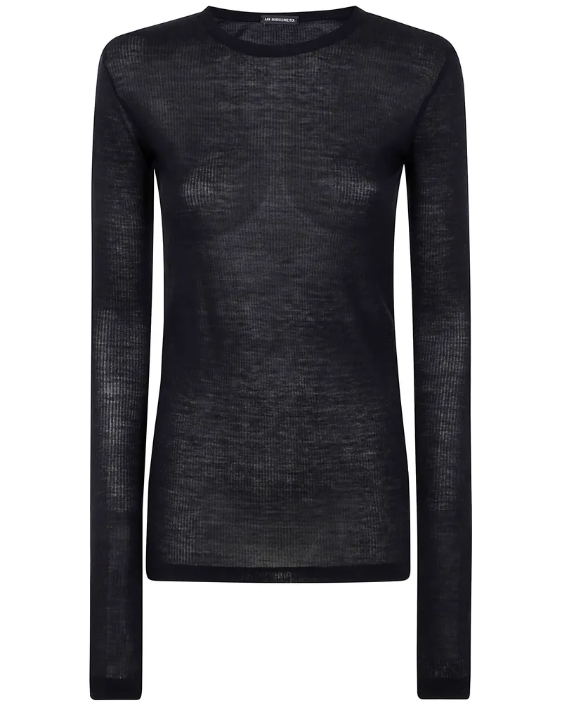 Ann Demeulemeester Fiene Slim Fit Long Sleeves T-Shirt Viscose By Ann Black