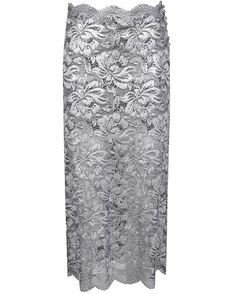 Paco Rabanne Long Lace Skirt Black
