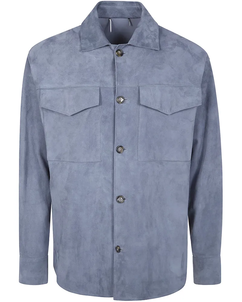 LARDINI Nappa Shirt Blue