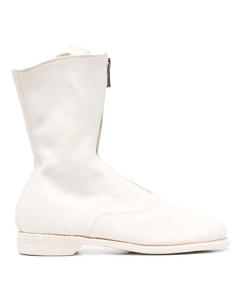 GUIDI Front Zip Boot White