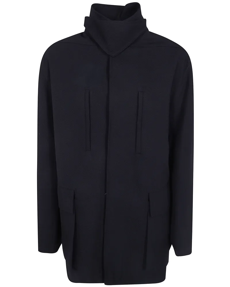 Rick Owens Jacket Hooded "Collared Mac Black