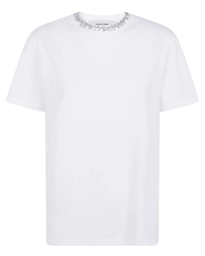 Golden Goose T-Shirt Regular Distressed Cotton Jersey White