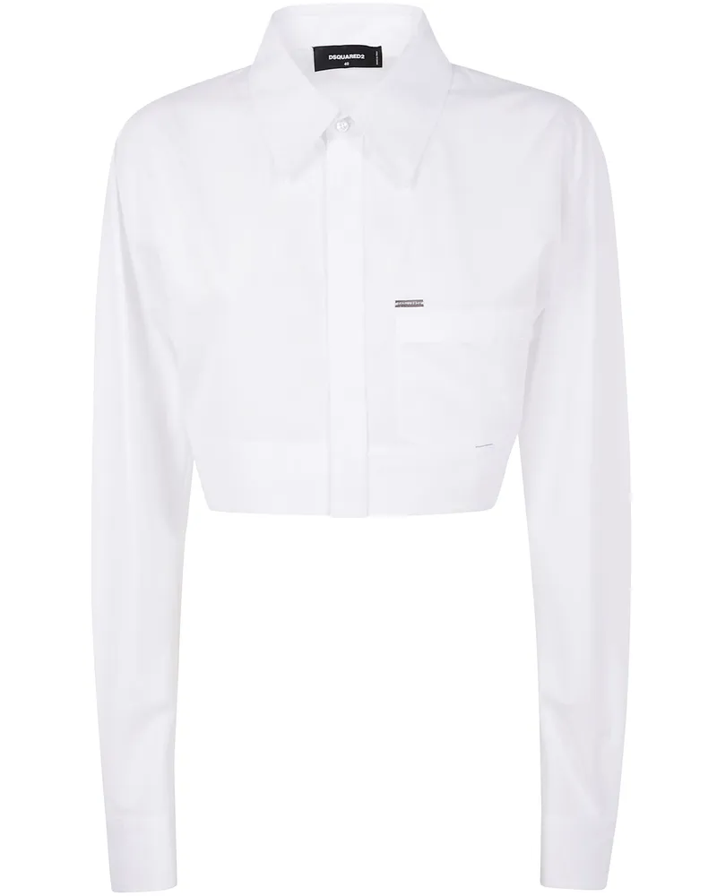 Dsquared2 Rounded Cropped Shirt White