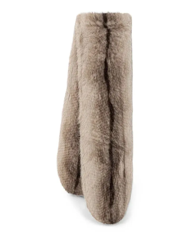 Twin-Set Scarf Eco Fur Stole Brown