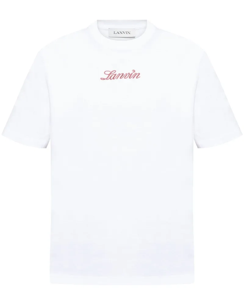 Lanvin Bouclette Script Logo T-Shirt By Lanvin White