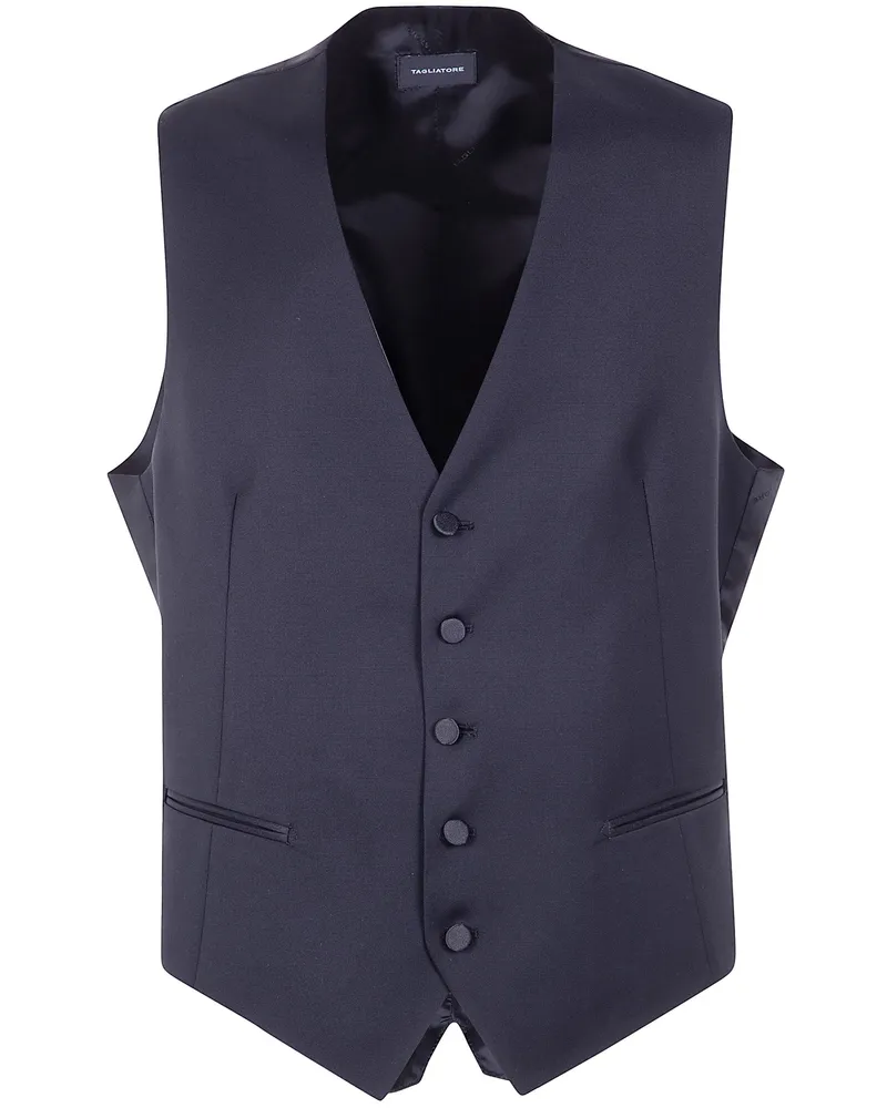 Tagliatore Gilet 100% Lana Vergine Black Black