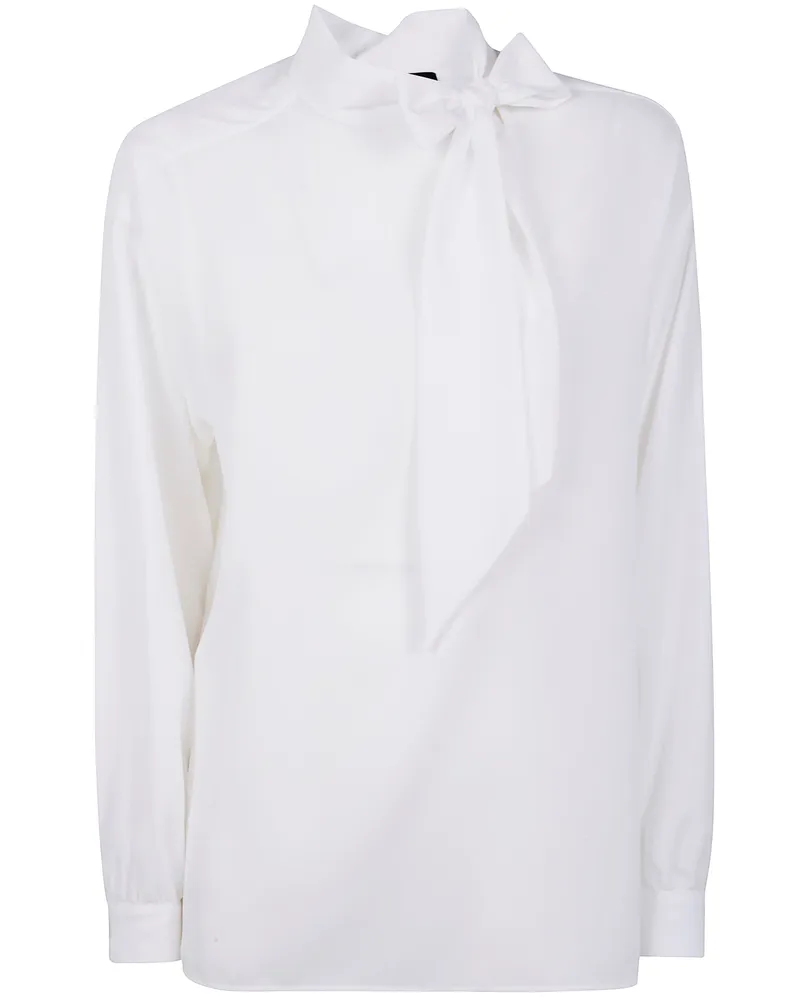 Emporio Armani Bow Collar Shirt White