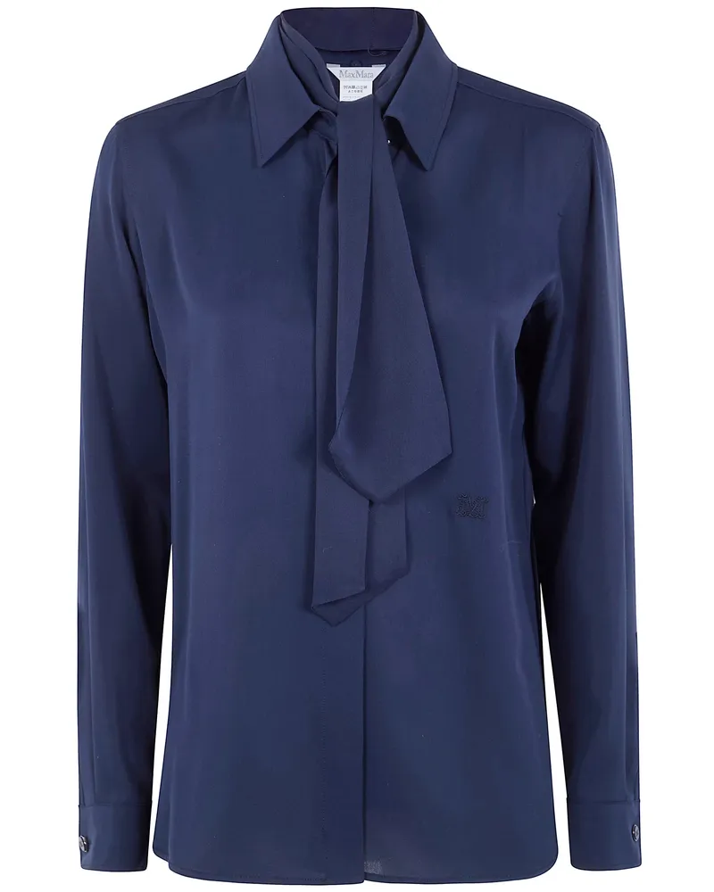 Max Mara Mxmcolmo" Silk Scarf Shirt Blue