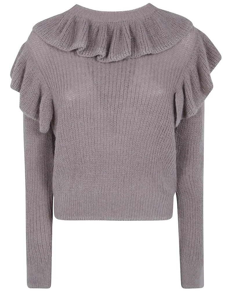 Twin-Set Sweater With Ruffles White