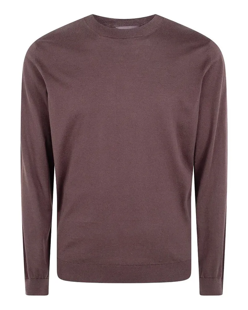 Filippo de Laurentiis Long Sleeves Round Neck Sweater Brown