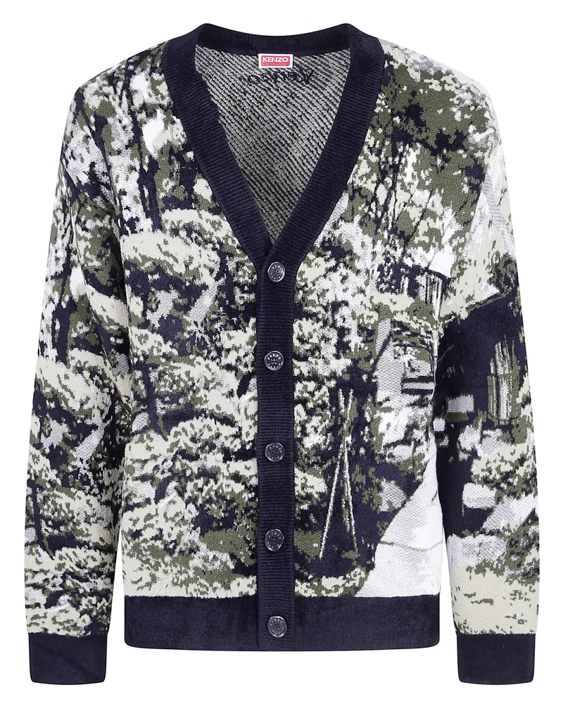 Kenzo Sweater Tree Pattern "Kenzo Japanese Garden Green