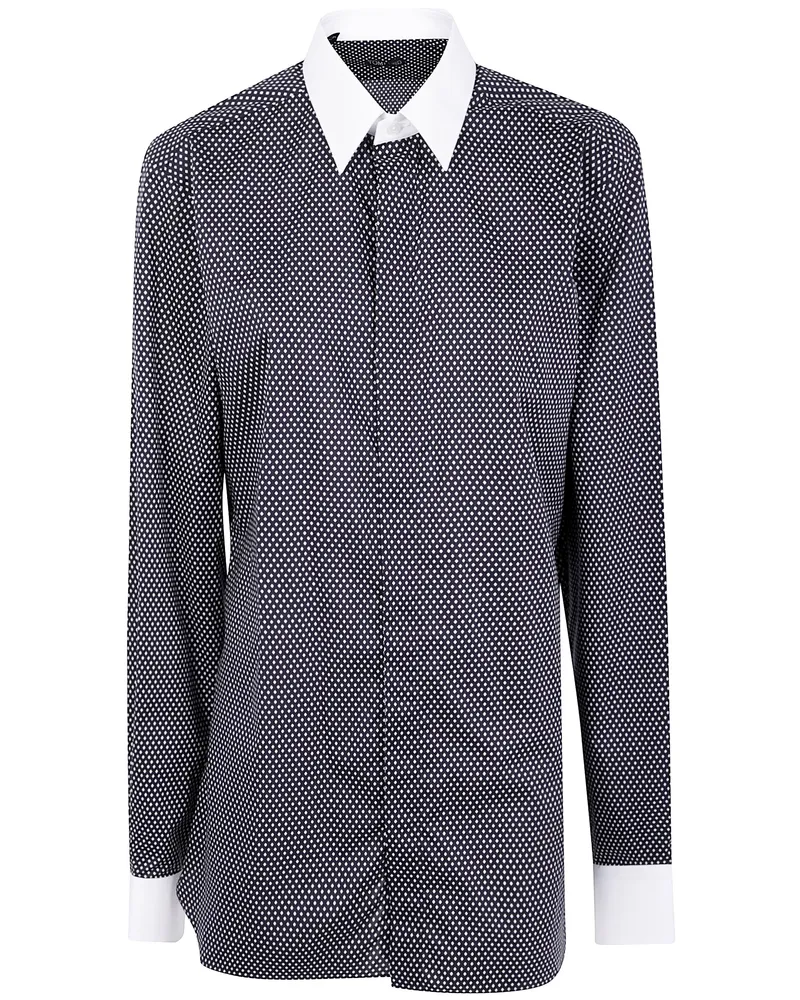 Tom Ford Cotton Printed Diamond Classic Fit Shirt Black