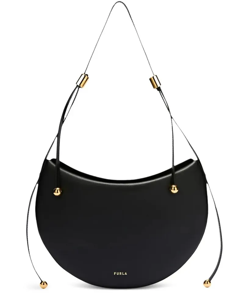 Furla Furla Moonstone" Calf Leather Medium Shoulder Bag Black