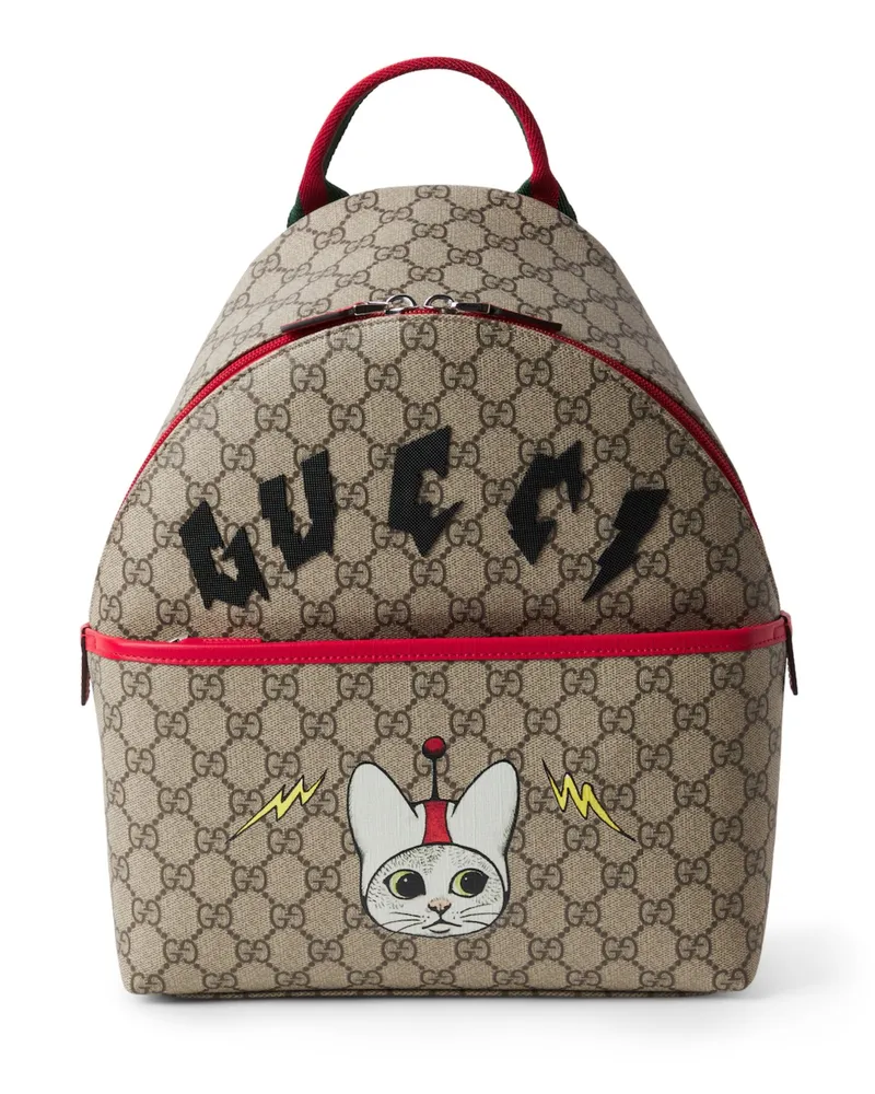 Gucci Backpack Gg Supreme Print Brown