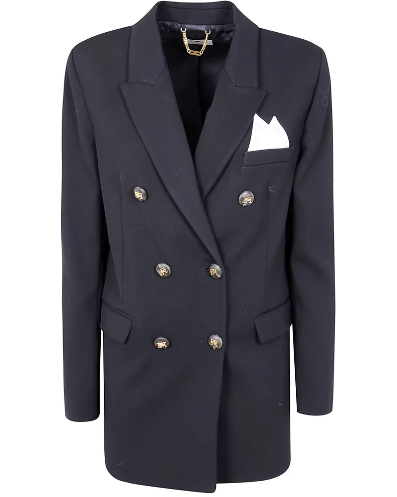 Elisabetta Franchi Double Breasted Jacket Black