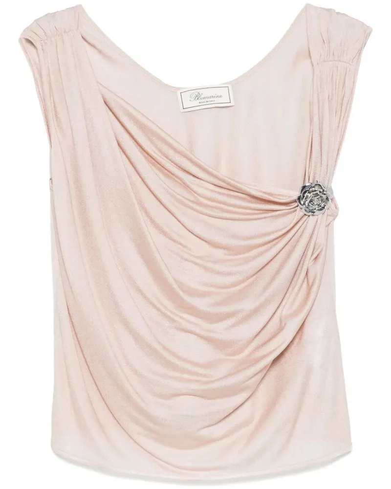 Blumarine Jersey Crepe Top Pink