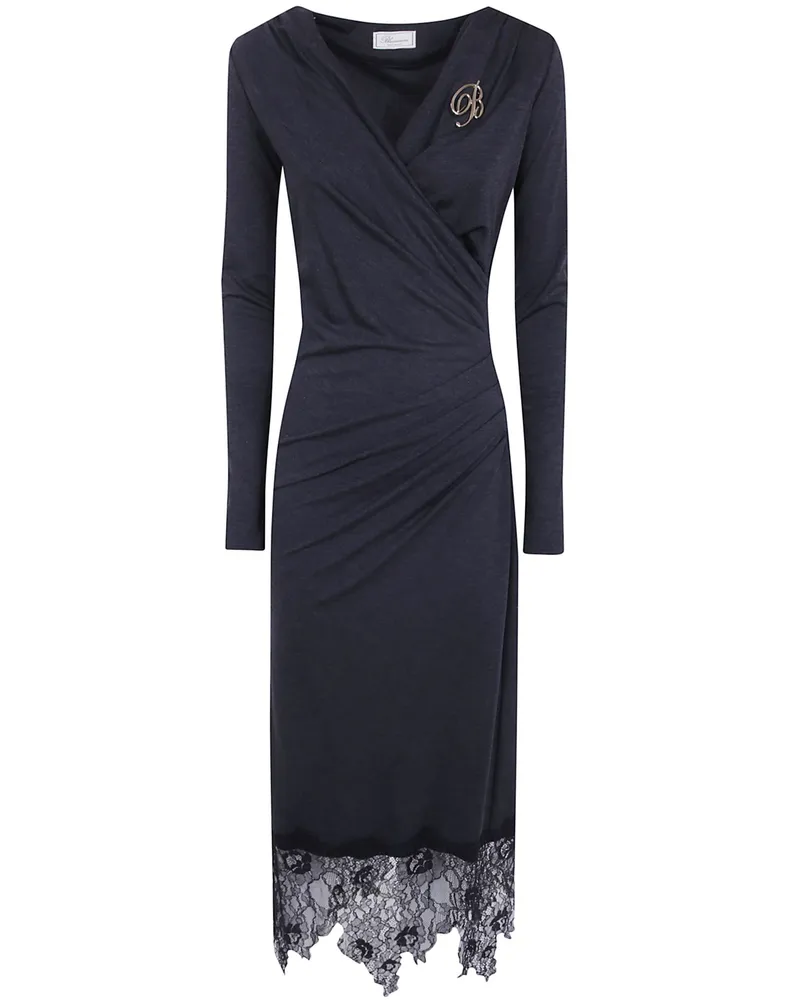 Blumarine Dress Milano Knit Dress Gray