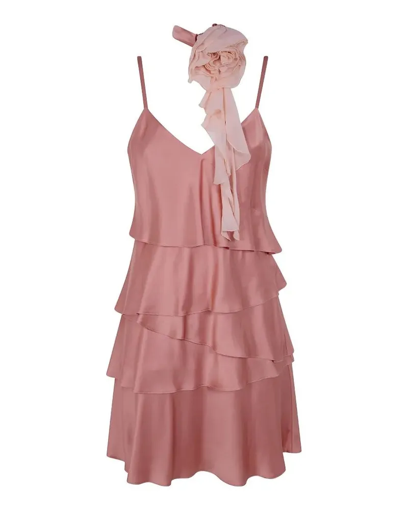 Blumarine Satin Dress With Rouges Red