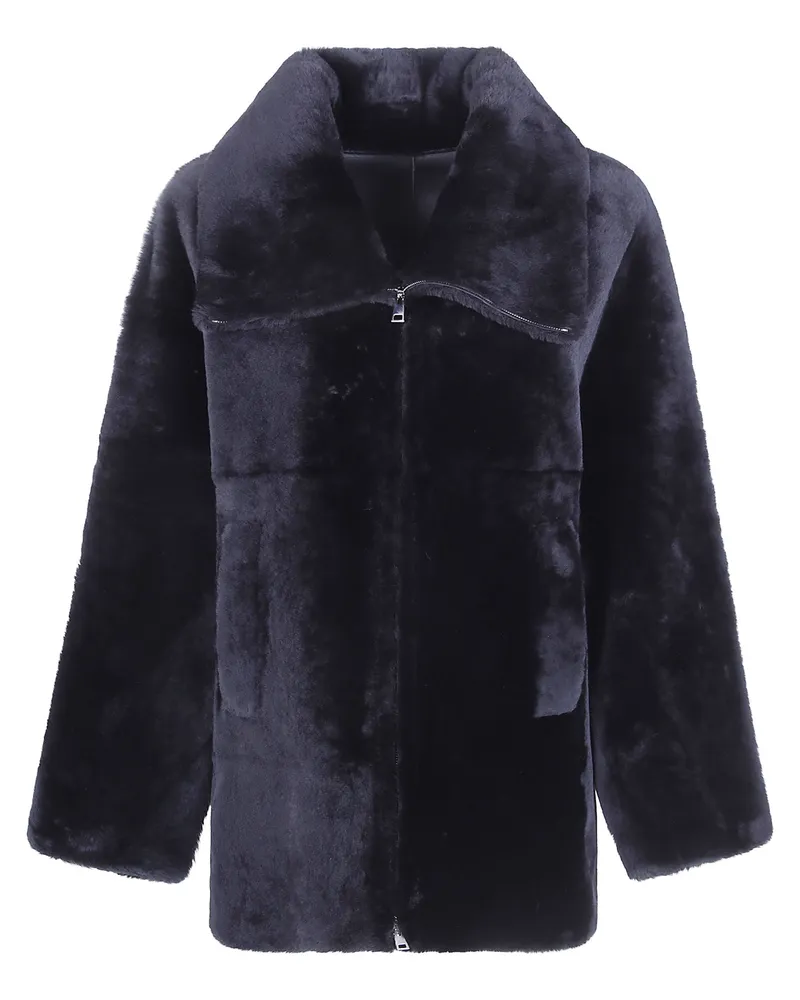 BLANCHA Jacket Straight Merino Shearling Black
