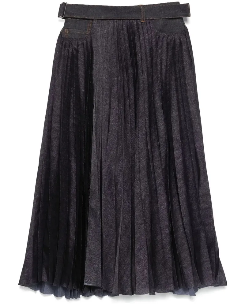 Sacai Denim Mix Skirt Blue