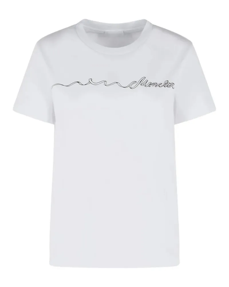 Moncler Short Sleeves Emerized Jersey T-Shirt White