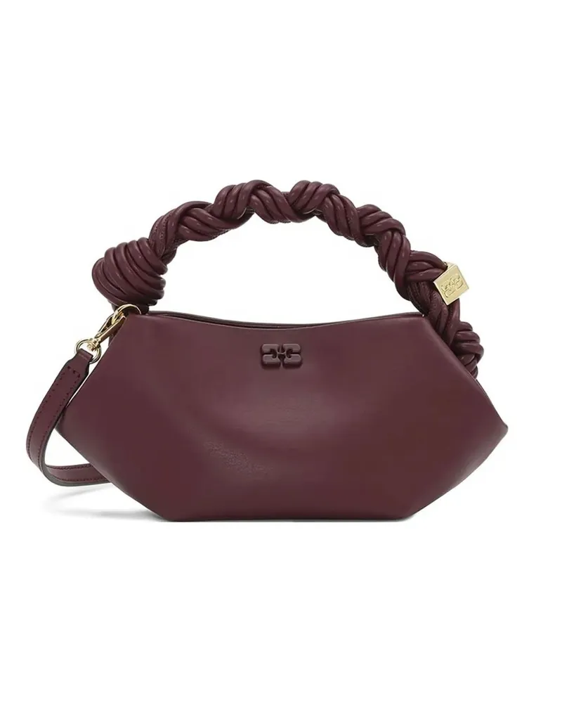 Ganni Handbag Braided Handle "Ganni Bou" Mini Red