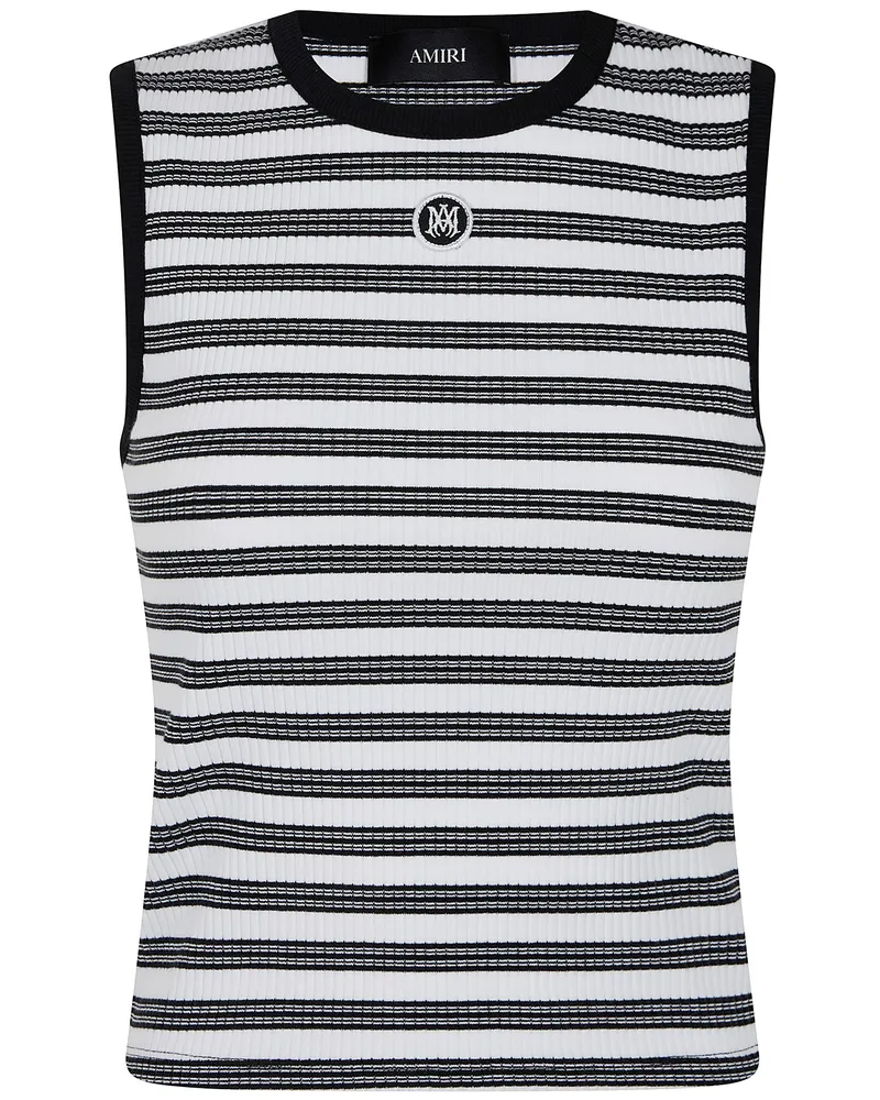 Amiri Amiri Ma" Stripe Rib Jersey Tank Tee White
