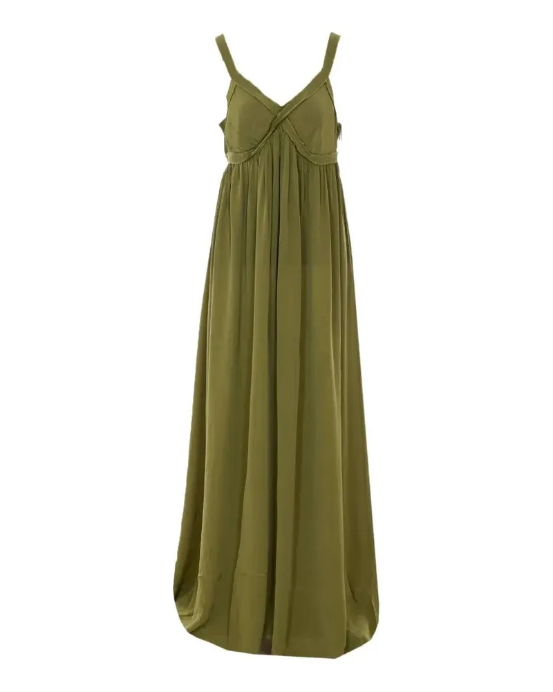 Essentiel Jacobean Maxi Babydoll Dress Green