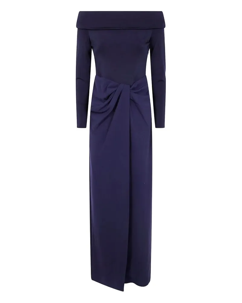 Ralph Lauren Sakaris" Long Sleeves Gown Long Dress Blue