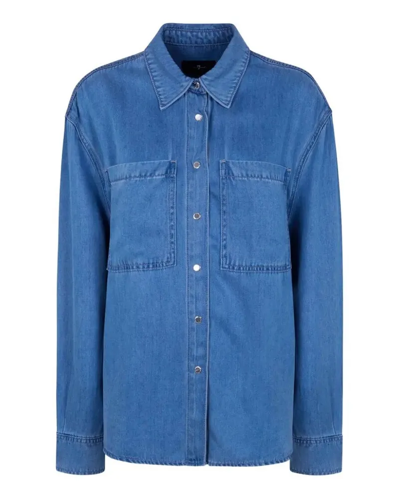 7 for all mankind Oversized Lyocell Shirt Blue
