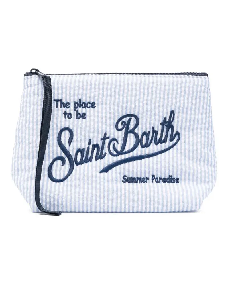MC2 Saint Barth Aline Seersucker Stripes Pouch Blue