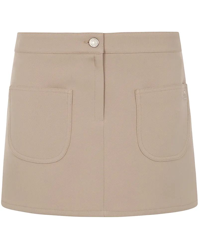 Courrèges Mini-Skirt 2-Pockets Twill By Courreges Beige