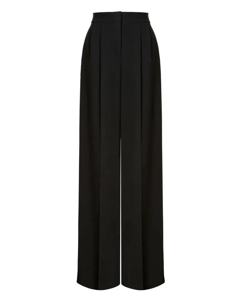 Alberta Ferretti Cady Stretch Wide Leg Trousers Black