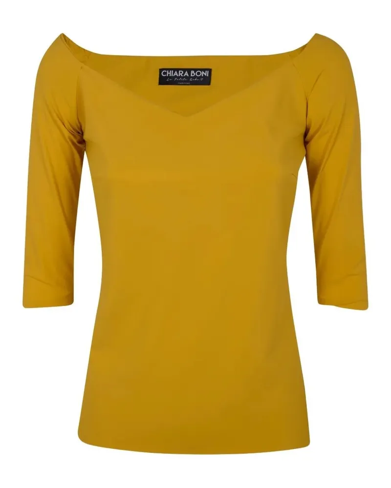 Chiara Boni Saffron/L" Top Jersey Metallic