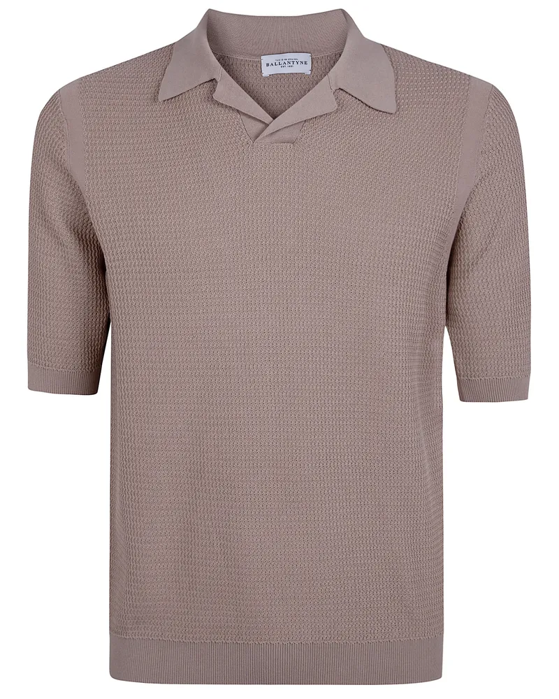 Ballantyne Riso" Stitch Polo Shirt Beige