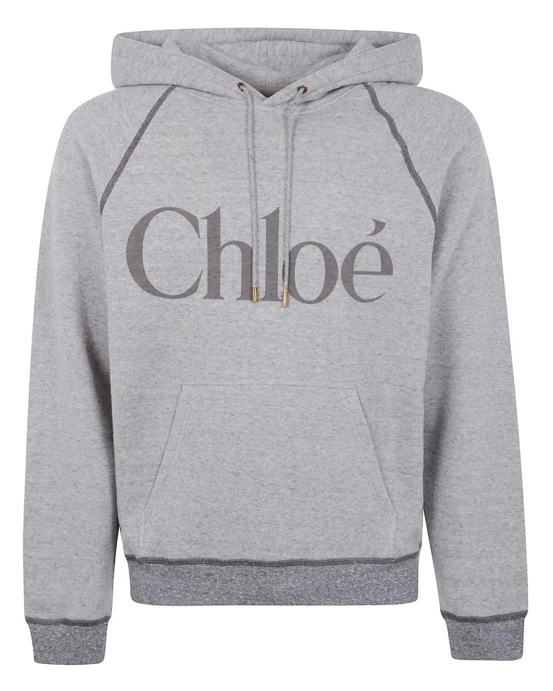 Chloé Logo Classic Hoodie Gray