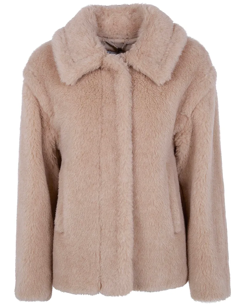 Max Mara Mxmtritone" Single Breasted Short Classic Coat Beige