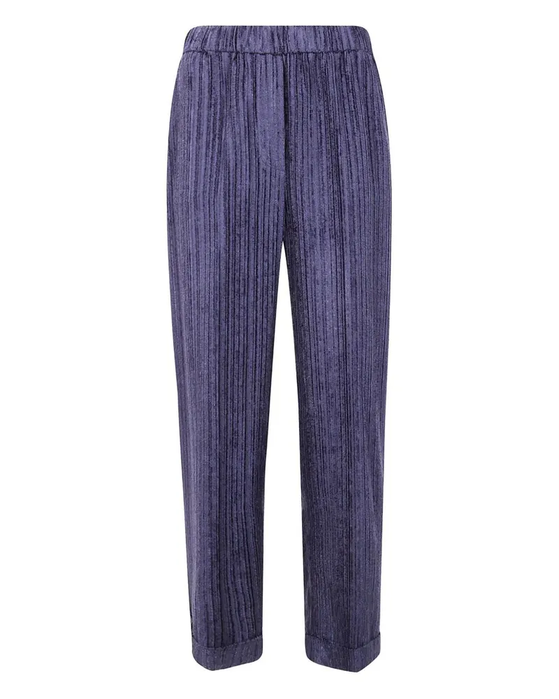 Peserico Stretch Waisted Velvet Trousers Blue