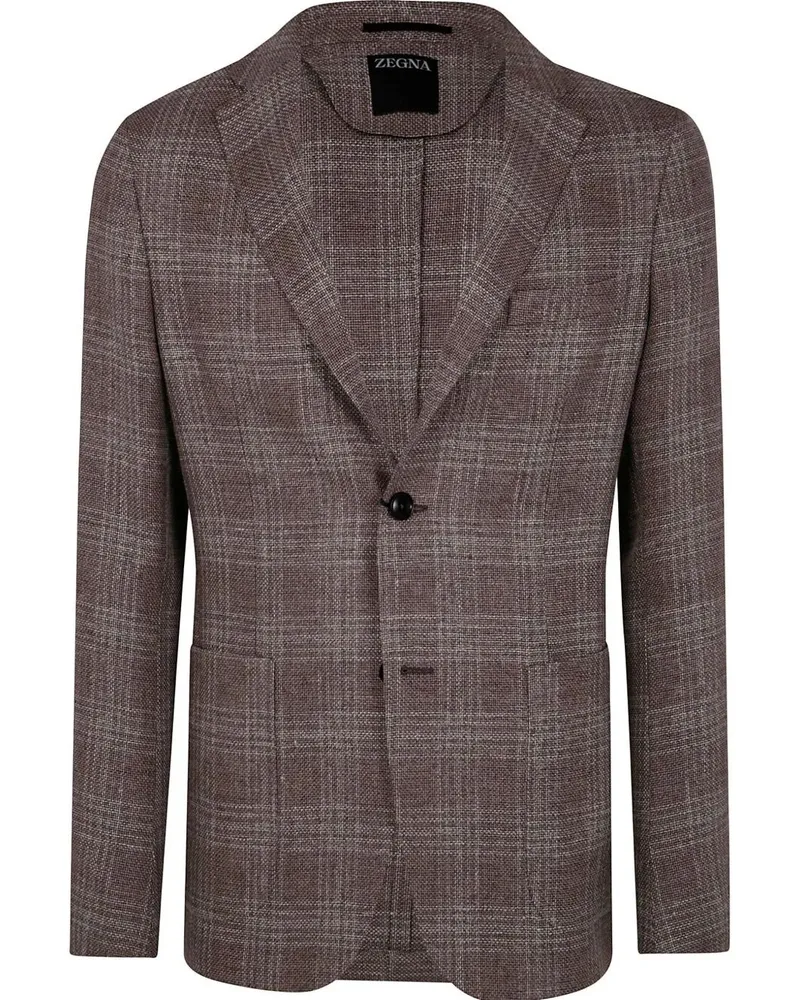 Ermenegildo Zegna Wool And Linen Jacket Brown