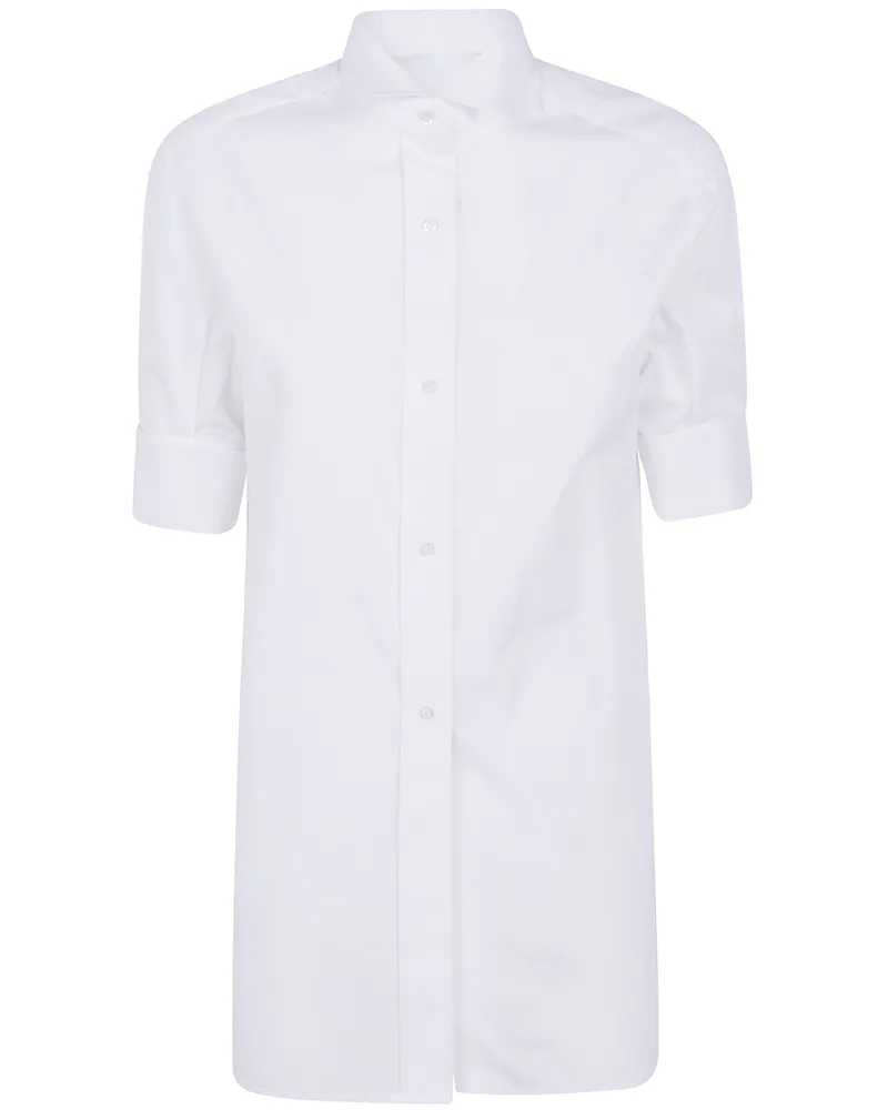 Maison Margiela Shirt Short Sleeves "Snapped Button White