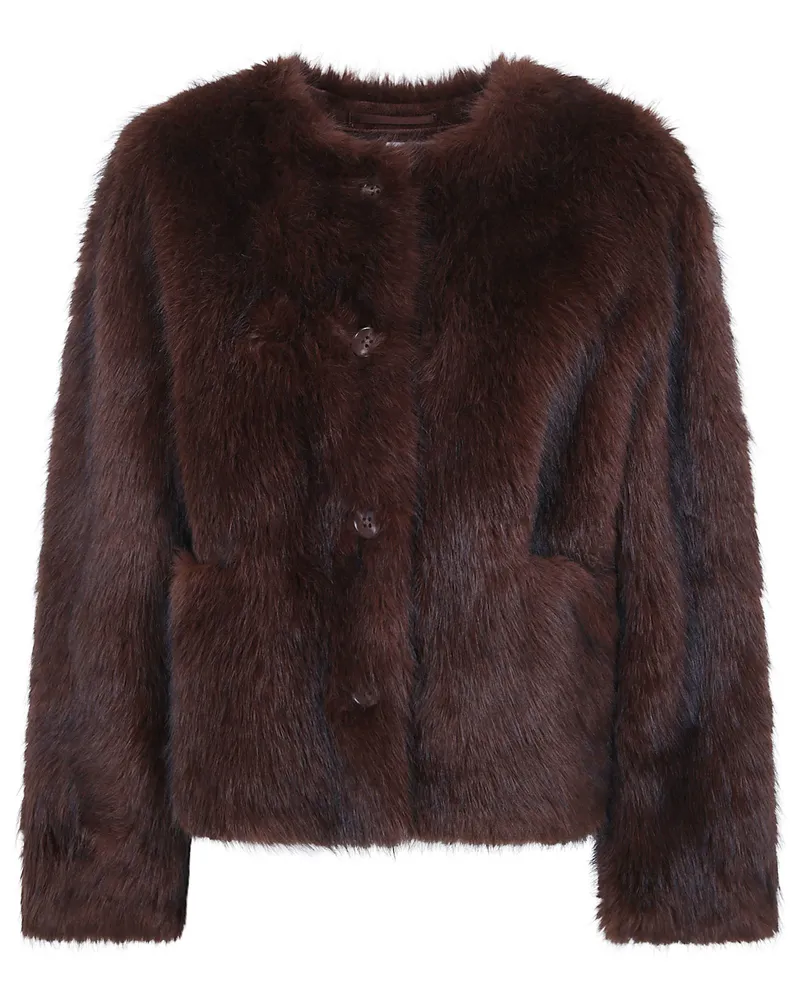 STAND Faux Fur Jacket "Siena Brown