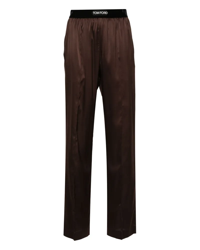 Tom Ford Woman Woven Trousers Brown