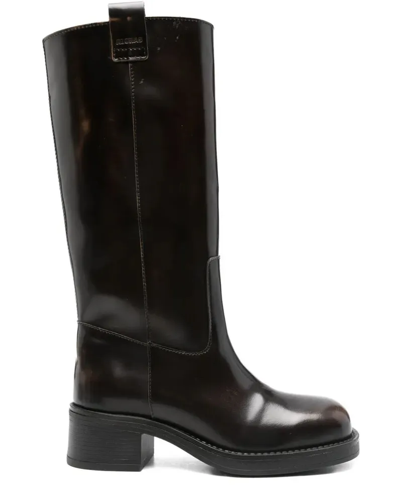 Alohas Sajan" Leather Boots Brown