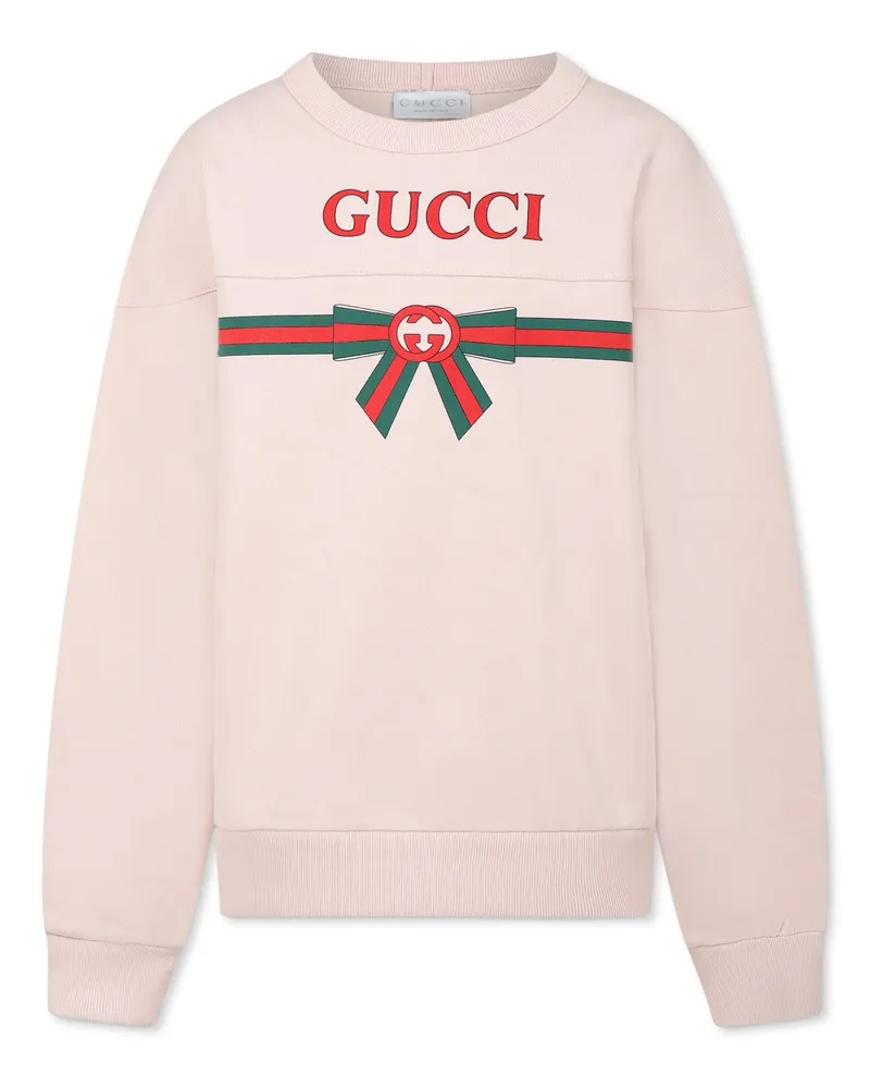 Gucci Roundneck Ribbon Sweatshirt Pink