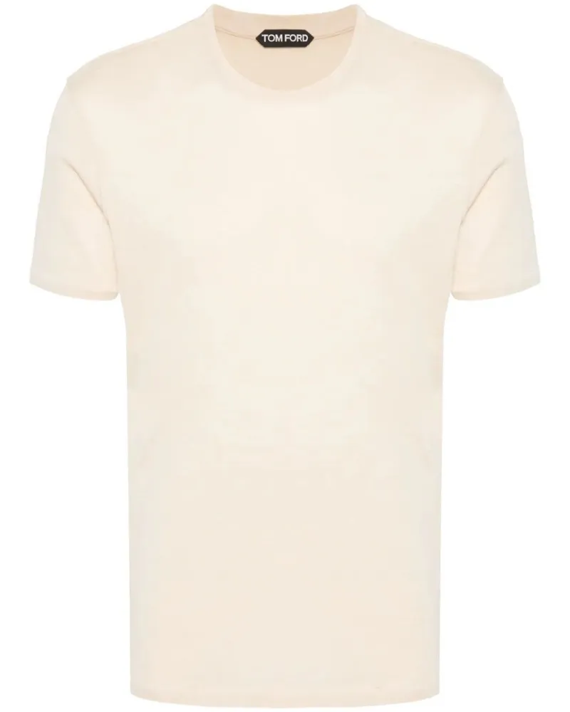 Tom Ford Cut And Sewn Crew Neck T-Shirt Beige