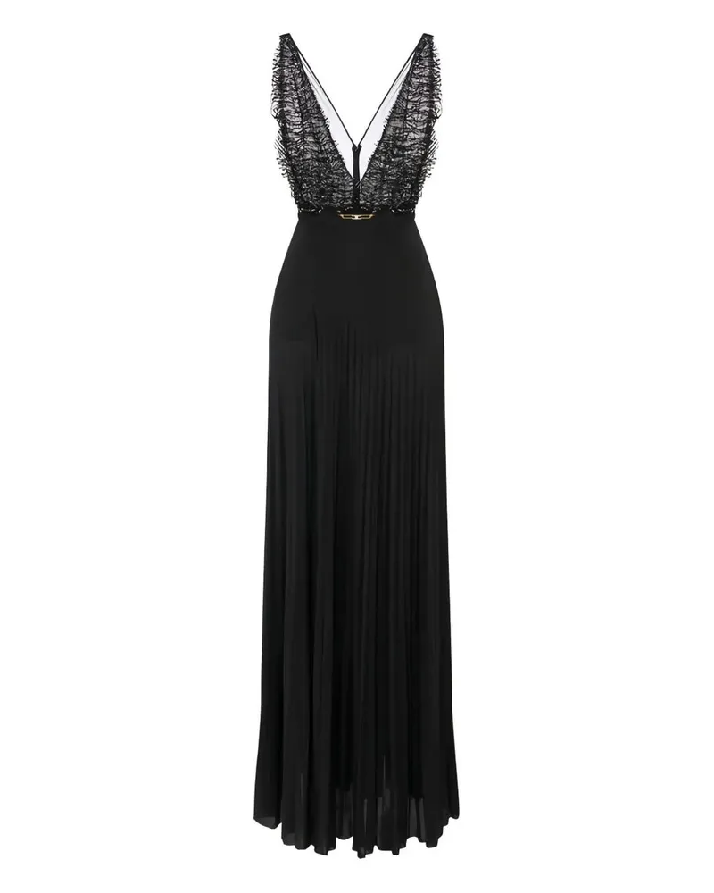 Elisabetta Franchi Sleeveless Long Dress Black