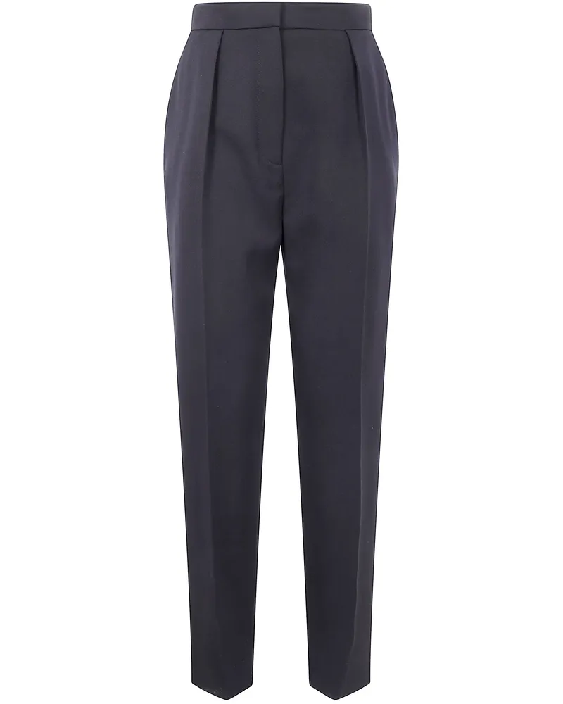 Balmain High Waist Tailored Grain De Poudre Pants Black